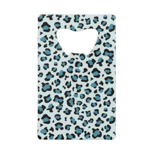 Abrebotellas De Tarjeta De Crédito Leopard Print, Leopard Spots, Blue Leopard