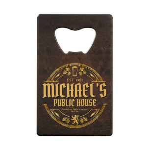 Abrebotellas De Tarjeta De Crédito Letrero Personalizado de Pub Vintage en Acero Inox