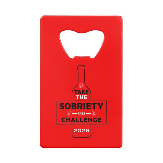 Abrebotellas De Tarjeta De Crédito Libre de Alcohol y Sobrio (Anverso)