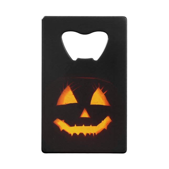 Abrebotellas De Tarjeta De Crédito Ligero Jack O Lantern (Anverso)