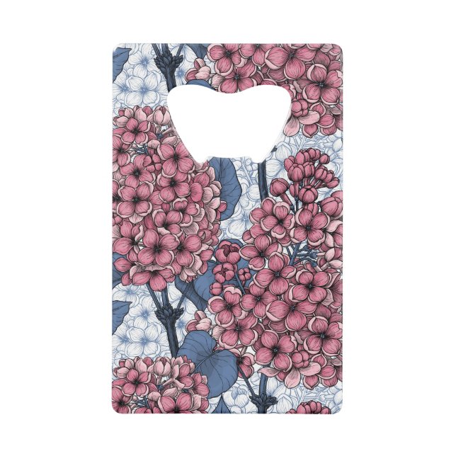 Abrebotellas De Tarjeta De Crédito Lilac rosa y azul (Anverso)