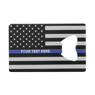 Abrebotellas De Tarjeta De Crédito Línea Azul delgada - Personalizado personalizado