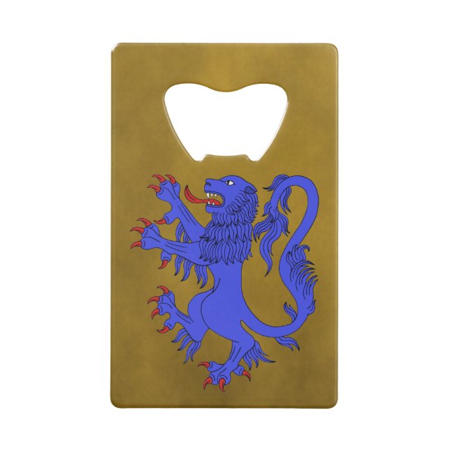 Abrebotellas De Tarjeta De Crédito Lion Rampant Azure (Anverso)