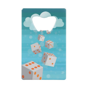 Abrebotellas De Tarjeta De Crédito Llover el abrebotellas del cc de los dados