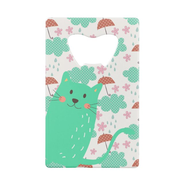 Abrebotellas De Tarjeta De Crédito Lluvia de gatos (Reverso)