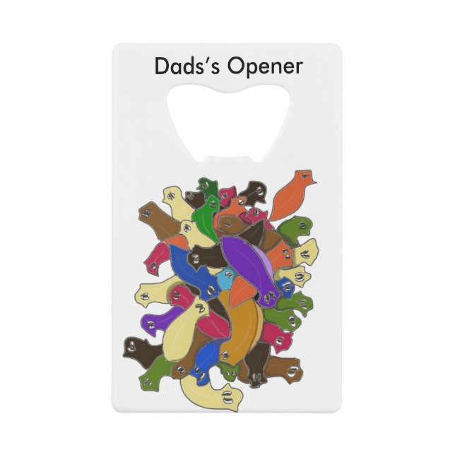 Abrebotellas De Tarjeta De Crédito Locuos Worms Planarios de Ojos Cruzados (Anverso)