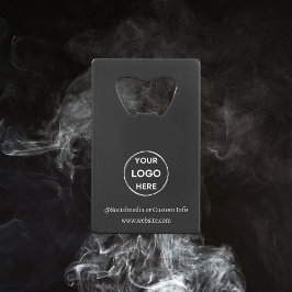 Abrebotellas De Tarjeta De Crédito Logo de Personalizado negro Textos Negocio Minimal