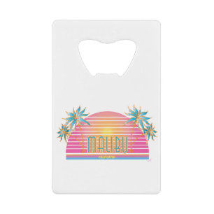 Abrebotellas De Tarjeta De Crédito Logotipo de Guay Malibu-CA-Sun Palm Trees