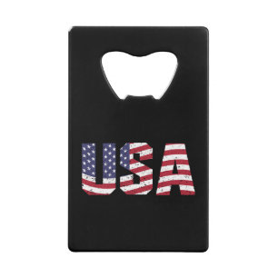 Abrebotellas De Tarjeta De Crédito Logotipo Patriótico "Todo Americano" de EE. UU.