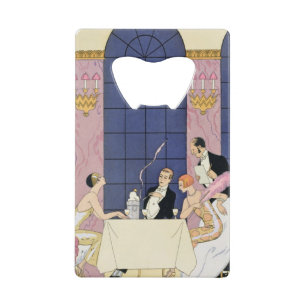 Abrebotellas De Tarjeta De Crédito Los Gourmands, 1920-30 (impresión del pochoir)
