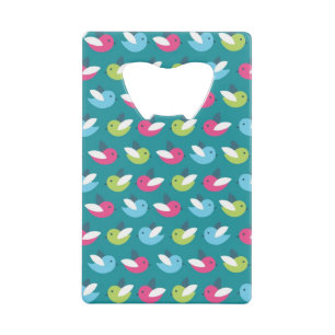 Abrebotellas De Tarjeta De Crédito Los pájaros modelan el azul