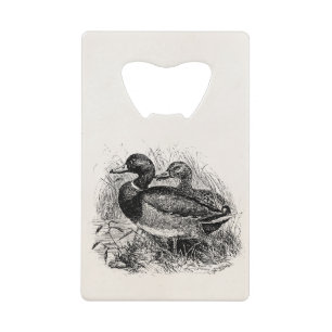 Abrebotellas De Tarjeta De Crédito Los patos salvajes del pato silvestre del vintage