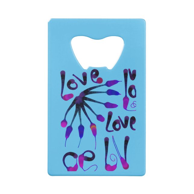 ABREBOTELLAS DE TARJETA DE CRÉDITO LOVE_MODERN_BLUE_SO CUTE (Reverso)