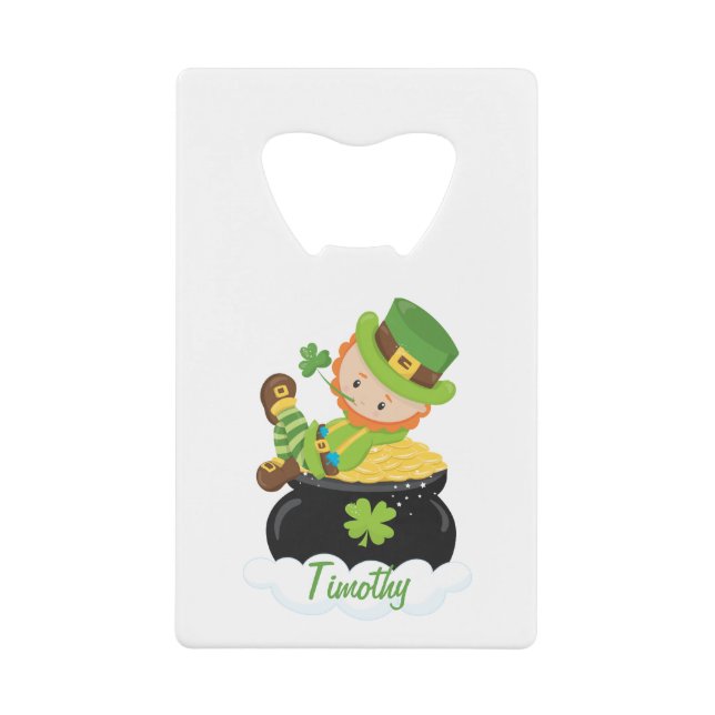 Abrebotellas De Tarjeta De Crédito Lucky Leprechaun (Anverso)