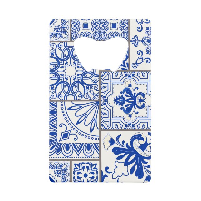 Abrebotellas De Tarjeta De Crédito Majólica victoriana: Patrón de mosaico de mosaico  (Anverso)