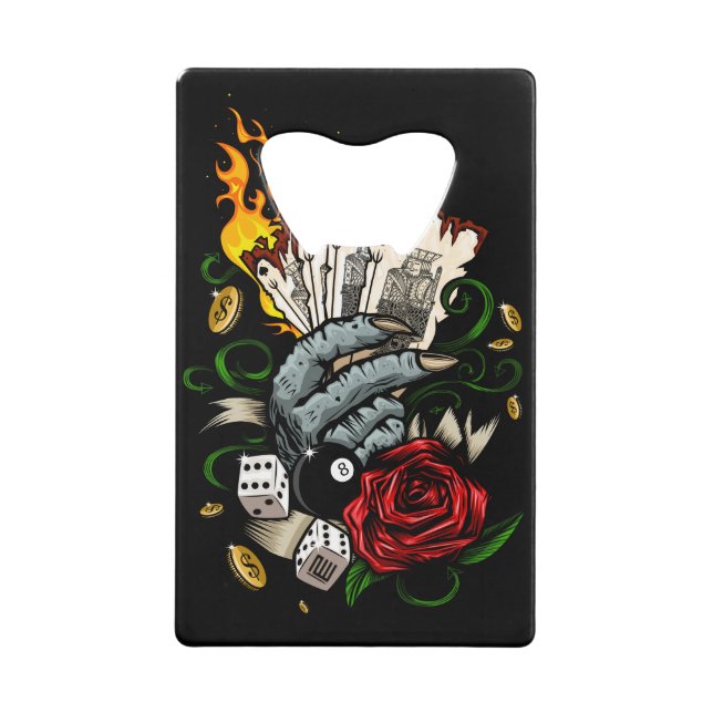 Abrebotellas De Tarjeta De Crédito Mano De Tarjetas (Anverso)