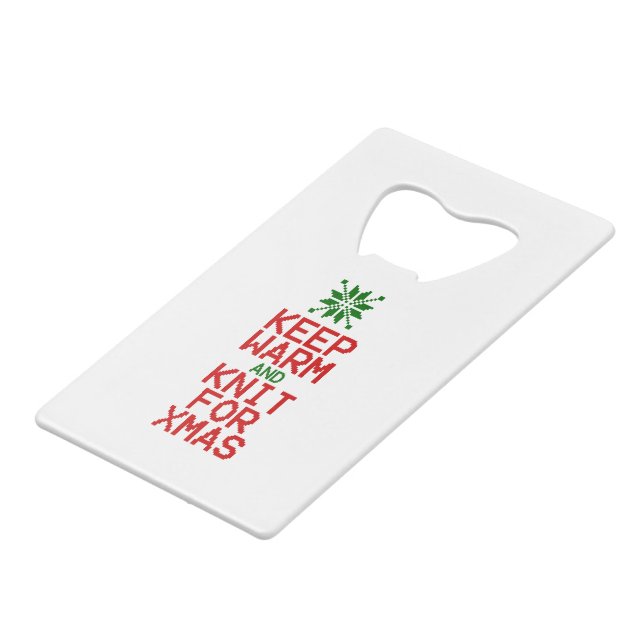 Abrebotellas De Tarjeta De Crédito Mantente cálido y amable con los navideños (Ángulo frontal)