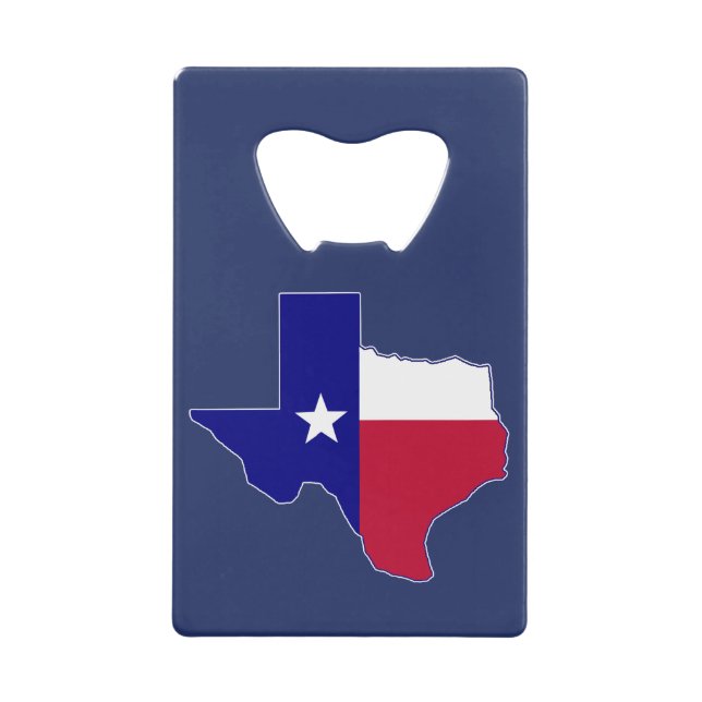 Abrebotellas De Tarjeta De Crédito Mapa de bandera de Texas (Anverso)