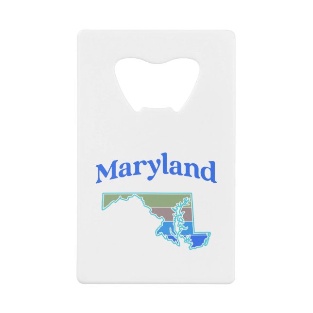Abrebotellas De Tarjeta De Crédito Mapa de Maryland (Anverso)