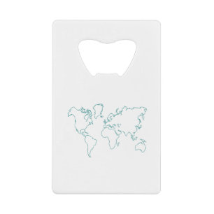 Abrebotellas De Tarjeta De Crédito Mapa mundial