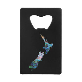 ABREBOTELLAS DE TARJETA DE CRÉDITO MAPA PAUA DE NUEVA ZELANDIA