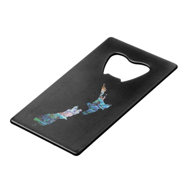 ABREBOTELLAS DE TARJETA DE CRÉDITO MAPA PAUA DE NUEVA ZELANDIA (Ángulo frontal)