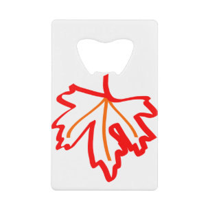 Abrebotellas De Tarjeta De Crédito Maple Otoño Caída Naranja Rojo