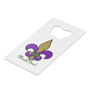 Abrebotellas De Tarjeta De Crédito Mardi Gras Fleur De Lis