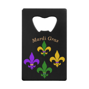 Abrebotellas De Tarjeta De Crédito Mardi Gras Fleur de Lis