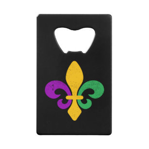 Abrebotellas De Tarjeta De Crédito Mardi Gras Fleur De Lis