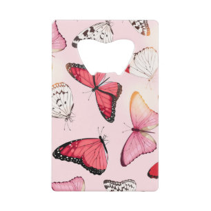 Abrebotellas De Tarjeta De Crédito Mariposa tropical detallada: patrón de cosecha