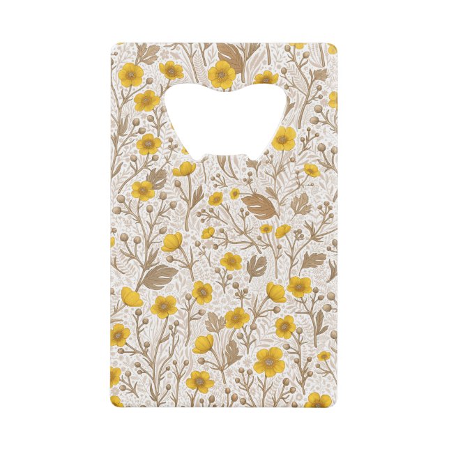 Abrebotellas De Tarjeta De Crédito Mariposas, amarillas y marrones (Anverso)