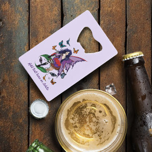 Abrebotellas De Tarjeta De Crédito Mariposas de hongos morados