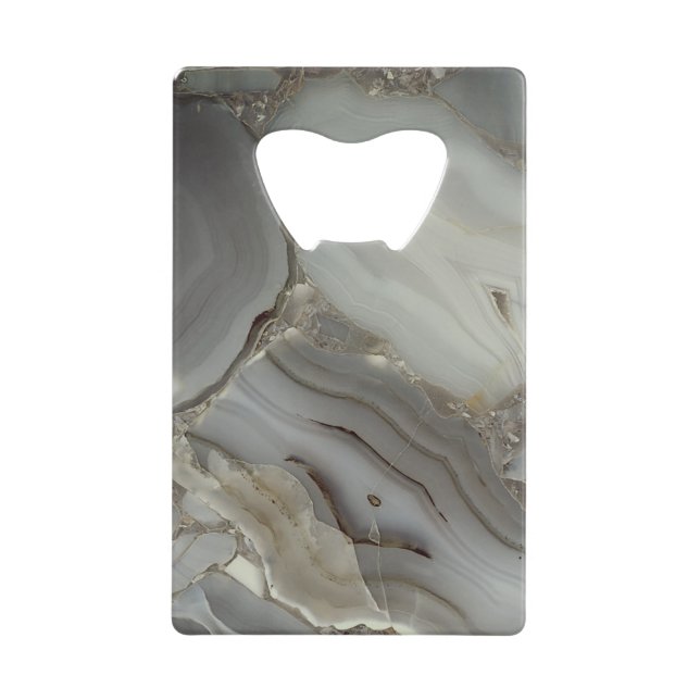 Abrebotellas De Tarjeta De Crédito Mármol gris con vena de oro (Anverso)