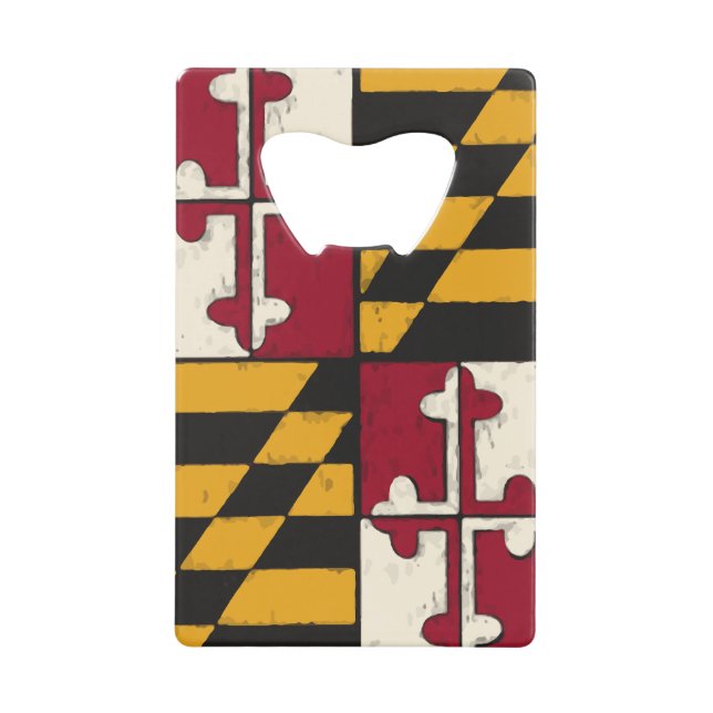 Abrebotellas De Tarjeta De Crédito Maryland State Flag Swag  (Anverso)