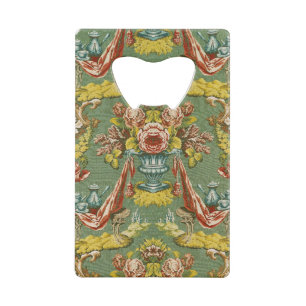 Abrebotellas De Tarjeta De Crédito Materia textil con un adorno floral de repetición