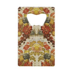 Abrebotellas De Tarjeta De Crédito Materia textil con un estampado de flores de