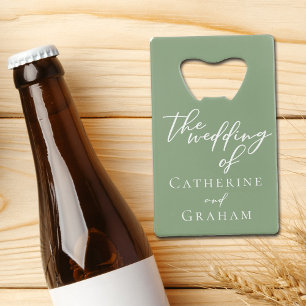 Abrebotellas De Tarjeta De Crédito Matrimonio personalizado de la tipografía blanca v