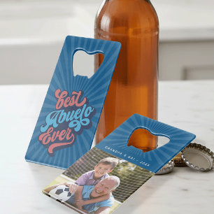 Abrebotellas De Tarjeta De Crédito Mejor Abuelo   Foto del abuelo Personalizado