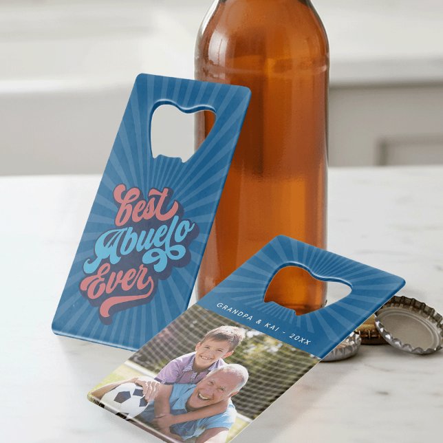 Abrebotellas De Tarjeta De Crédito Mejor Abuelo | Foto del abuelo Personalizado (Subido por el creador)