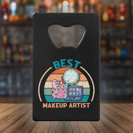 Abrebotellas De Tarjeta De Crédito Mejor artista de maquillaje retro - regalo de equi