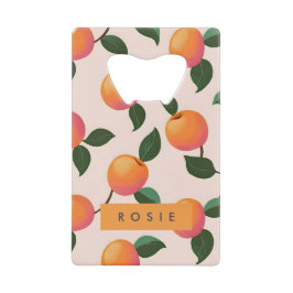 Abrebotellas De Tarjeta De Crédito Melocotones personalizados de patrón de durazno
