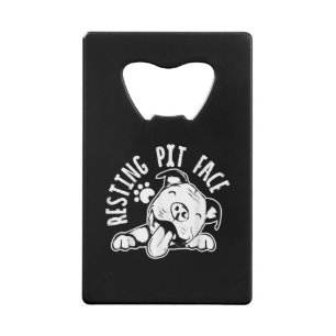 Abrebotellas De Tarjeta De Crédito Meme de Pitbull, perro gracioso de Resting Pit Fac