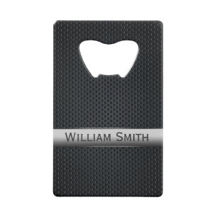 Abrebotellas De Tarjeta De Crédito Metal oscuro rayado de acero