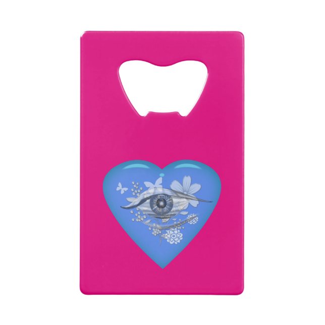 Abrebotellas De Tarjeta De Crédito Mistical Ojo Floral Heart (Anverso)