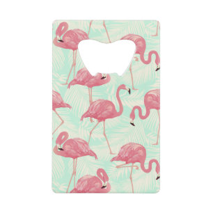 Abrebotellas De Tarjeta De Crédito Moda Preppy Patrón Elegante Flamingo Rosa