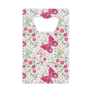 Abrebotellas De Tarjeta De Crédito Modelo blanco floral