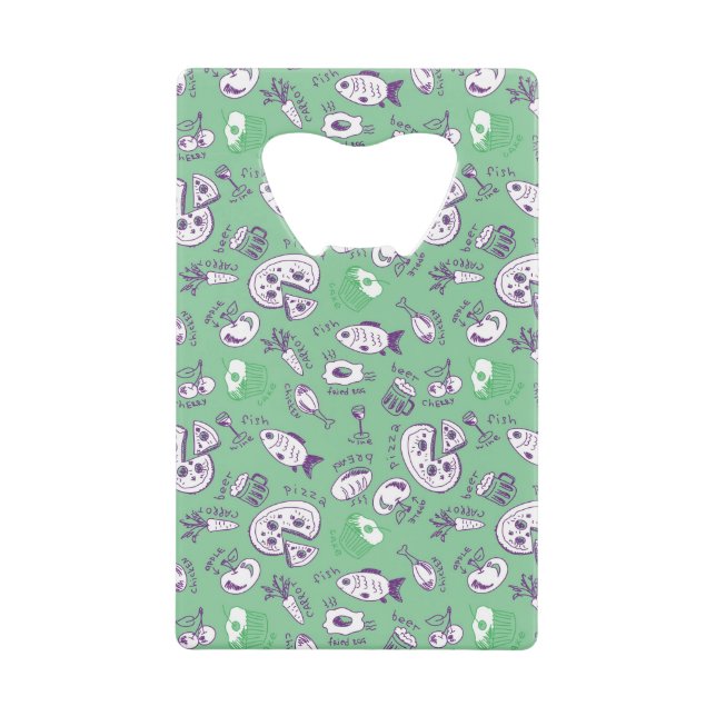 Abrebotellas De Tarjeta De Crédito Modelo con la comida (Anverso)