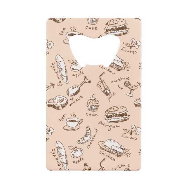 Abrebotellas De Tarjeta De Crédito Modelo con la comida (Anverso)