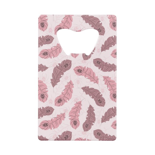 Abrebotellas De Tarjeta De Crédito modelo con las plumas del pavo real (Anverso)